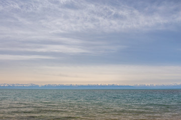Beautiful landscape, Issyk-Kul lake, Bosteri, Kyrgyzstan