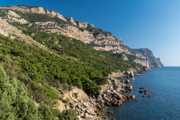 Obraz premium View of Cape Aya on the southern coast of Crimea