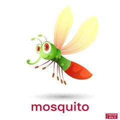 Cartoon character mosquito smiling.