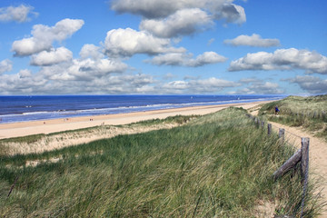 Fototapeta na wymiar Very Beautiful sandy beach near the Hague Holland Netherlands Europe. Beautiful nature landscape.