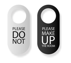 Two Side in Hotel or Resort Black and White Door Hanger Tags for Room,