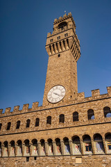 Fototapeta na wymiar View on the Palazzo Vecchio in Florence, Tuscany - Italy