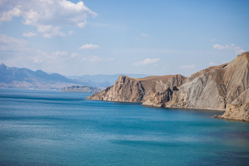 Fototapeta na wymiar Crimean rocks by the Black Sea