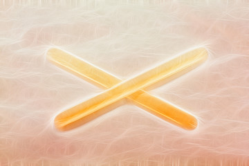 popsicle sticks on a pink background