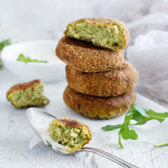 Fried vegetarian broccoli  burgers