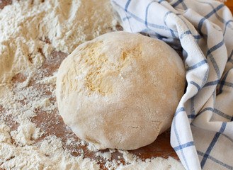 Dough on kitchen table