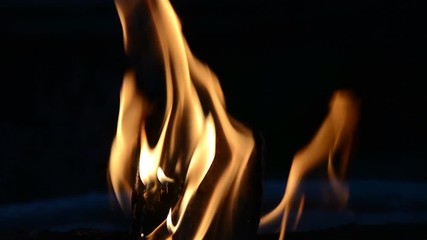 burning fire made from wood