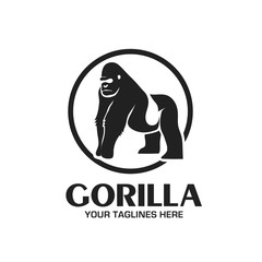 Obraz premium creative and strong Gorilla logo vector isolated on white background