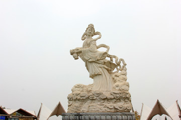 Obraz premium Characters of white marble stone works in the park, china