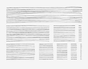 Brush lines set. Vector illustration