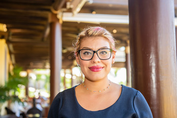 Happy, Smiling, Friendly & Beautiful Mexican Woman Working in a Resort Hotel in Punta de Mita, Nayarit, Mexico
