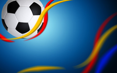 Soccer ball on blue