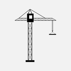 silhouette of a construction crane, tower cranes