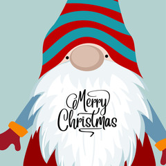 Christmas card with funny gnome - 236631372
