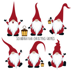 Christmas gnomes collection isolated on white background - 236631379