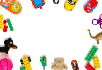 children toys on white  background.