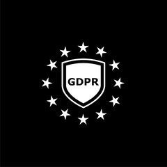 General Data Protection Regulation (GDPR) icon or logo on dark background