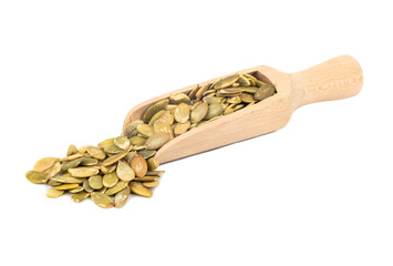 Pumpkin seed kernels in scoop