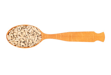 Sunflower seeds in spoon