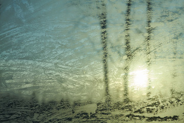 frost patterns on glass