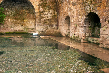 Naklejka premium Allianoi ancient city, Roman baths of the ancient city. Bergama , Turkey.
