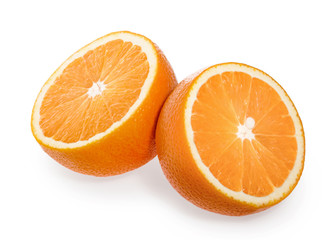 Orange fruits isolated on white background with clipping path
