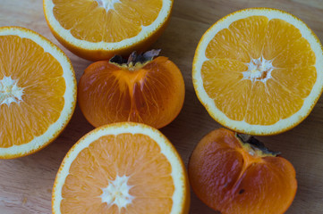 oranges and persimmon