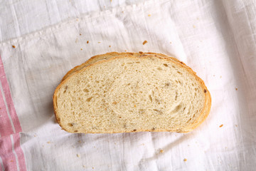 One slice of wheat bread