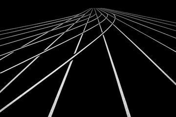 Athletic race track in white and black