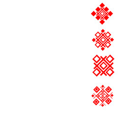 Red ethnic Slavic pattern on white background