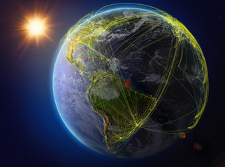 French Guiana on Earth with network