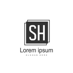 Initial letter SH Logo template design. minimal letter logo