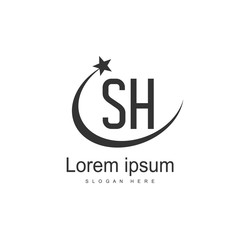 Initial letter SH Logo template design. minimal letter logo
