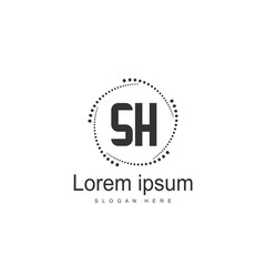 Obraz premium Initial letter SH Logo template design. minimal letter logo