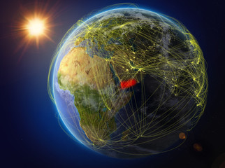 Yemen on Earth with network