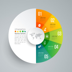 Infographics design vector and business icons with 5 options.
