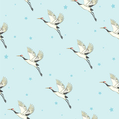 crane, pattern, vector, illustration