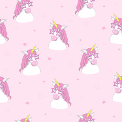 cute unicorn vector pattern