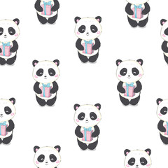 Cartoon Seamless Panda Pattern