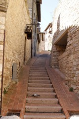 Fototapeta na wymiar Italian stairway of bricks