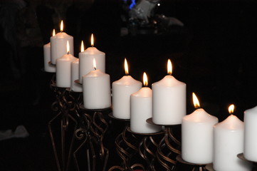 candles on black background