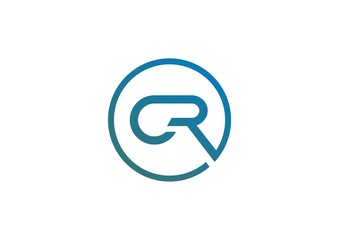 Initial letter CR logo concept in rounded shape
