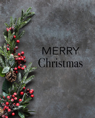 Mistletoe background and Merry Christmas Text