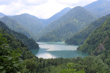 Fototapeta na wymiar Lake among mountains