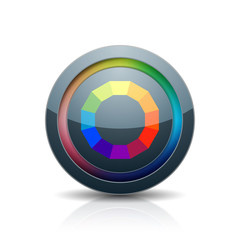 Color wheel icon button illustration