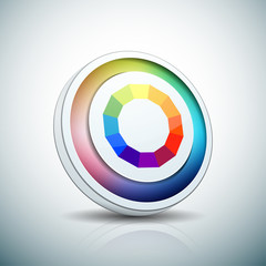 Color wheel icon button illustration