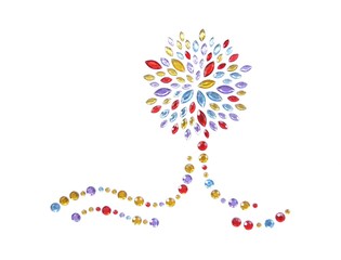 Gem flower abstract design 