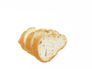Sliced ​​Turkish bread isolated on white background. 