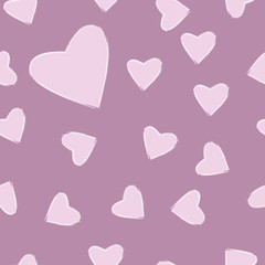 Hearts on a pink background. Seamless pattern