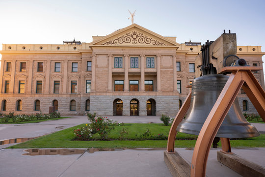 State House and Liberty Bell Front Lawn Arizona Capital Building Phoenix